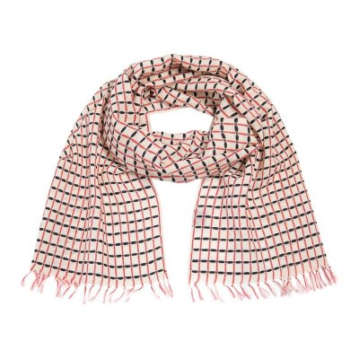 Check Threads Scarf Ivory Check Threads 15473
