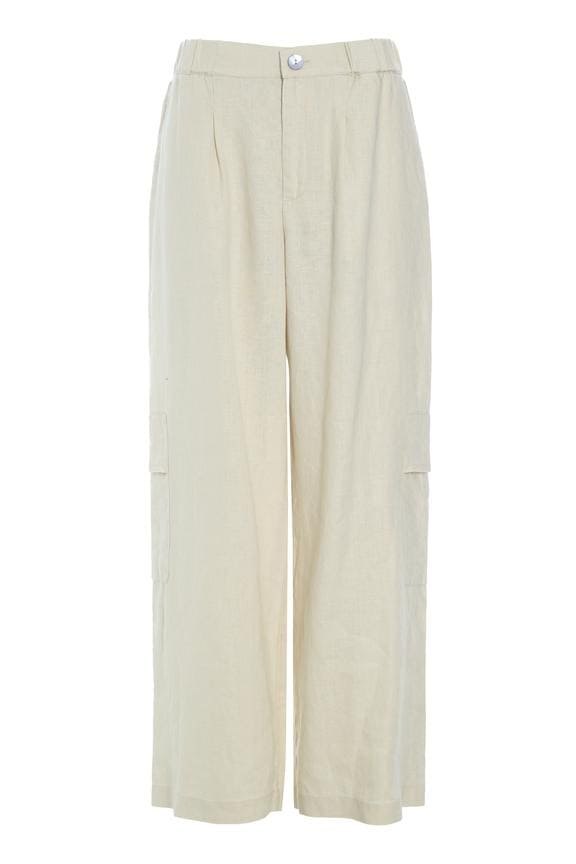 Lazy Linen Trousers with Pockets Ivory 14385
