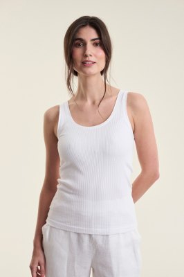Naibu Ribbed Tank Top White 15244
