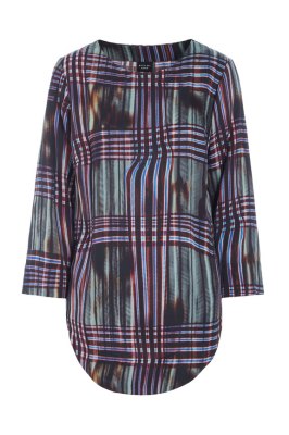 Shinobe Boat Neck Blouse Seaside Check 15409