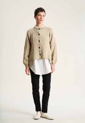 Shinabi Cardigan With Buttons Stone With Sprinkles 15466