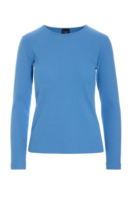 Naibu Rib Long-Sleeved Blouse Lake Blue 15316