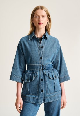 Hayato Long Jacket Blue Denim 15277