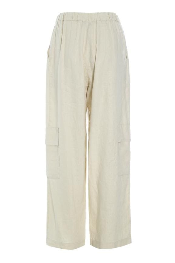 Lazy Linen Trousers with Pockets Ivory 14385