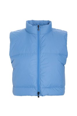 Feather Down Short Waistcoat Lake Blue 15430