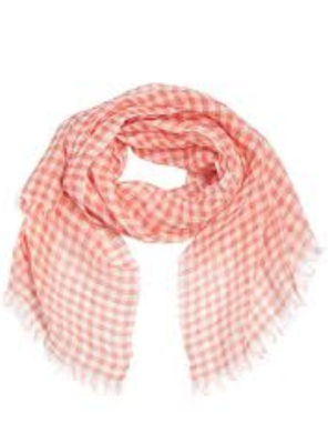Gingham Coral Scarf
