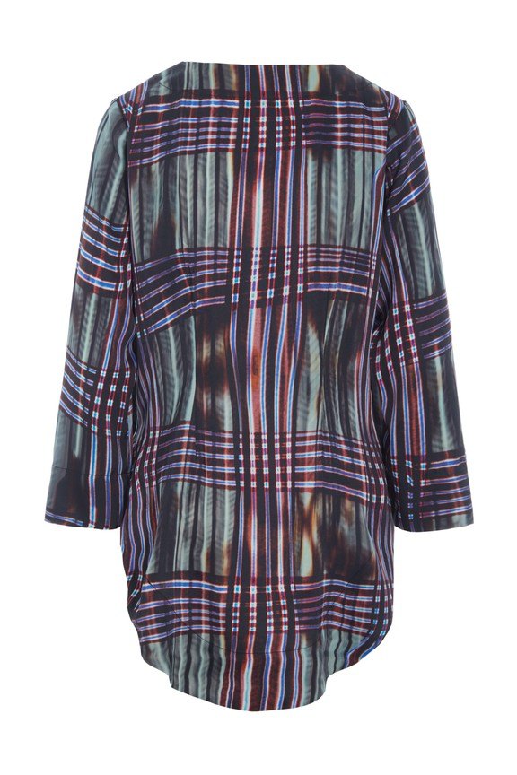 Shinobe Boat Neck Blouse Seaside Check 15409
