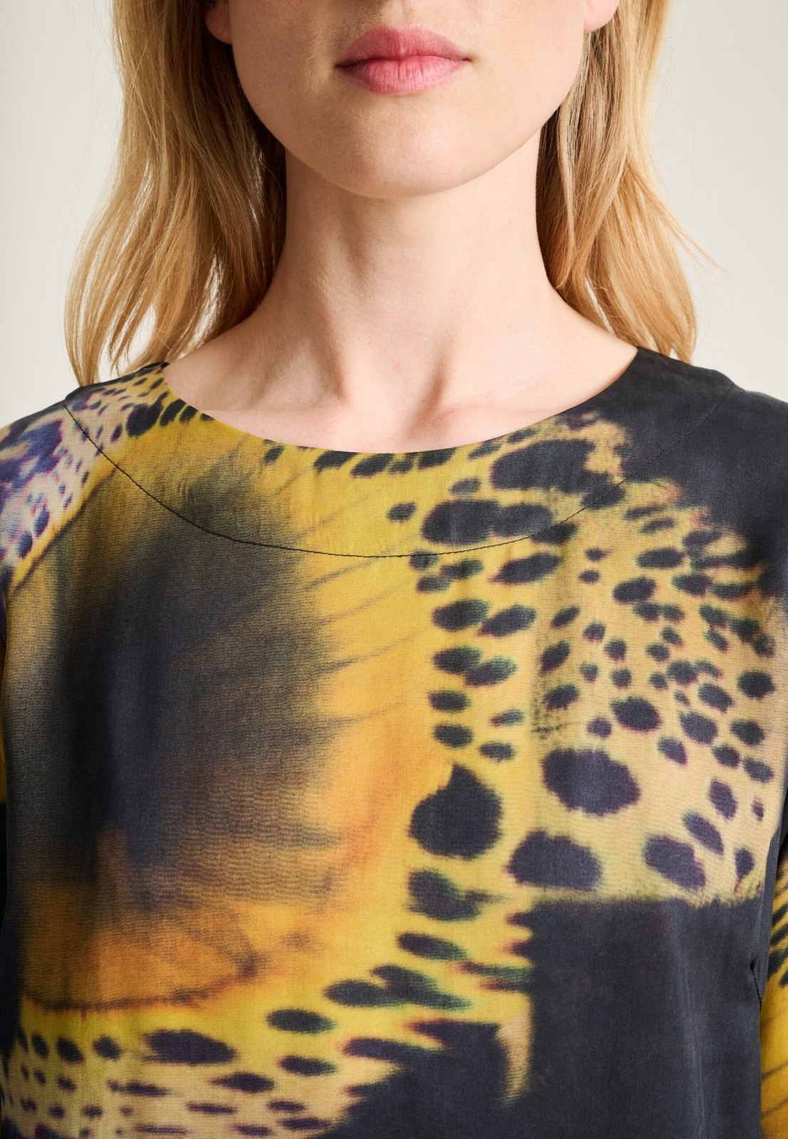 Shinobe Boat Neck Blouse Yellow Orchid 15409