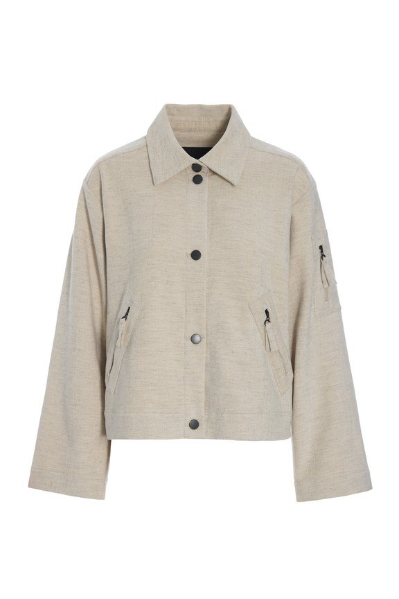 Shinji Jacket With Pockets Ivory Melange 15388