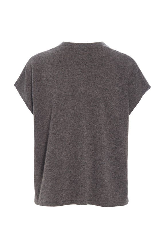 Kumo Cashmere Blouse With Buttons Shark Melange 15344