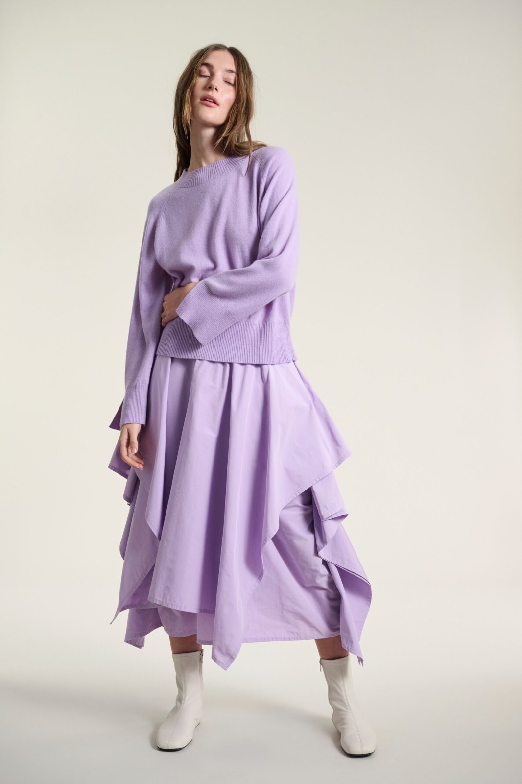Kumo Cashmere Raglan Blouse Soft Lavender 15089