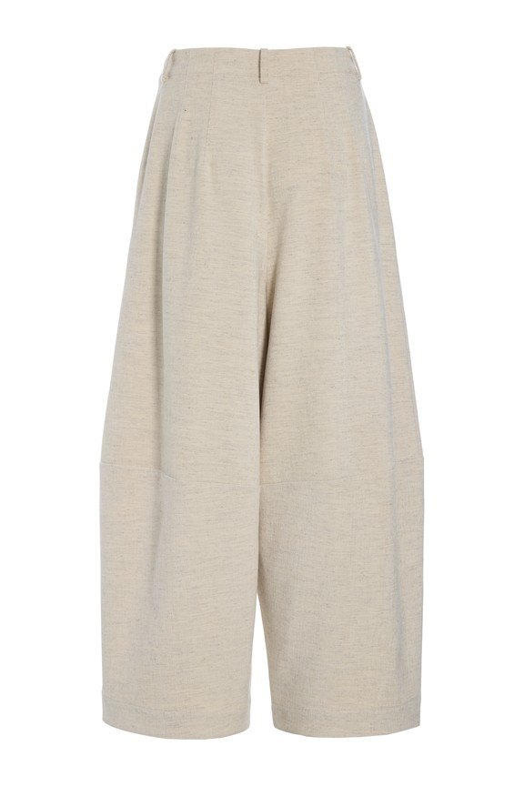 Shinji Wide Trousers Ivory Melange 15390