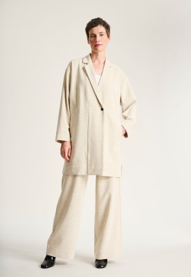 Shinji Lapel Jacket Ivory Melange 15387
