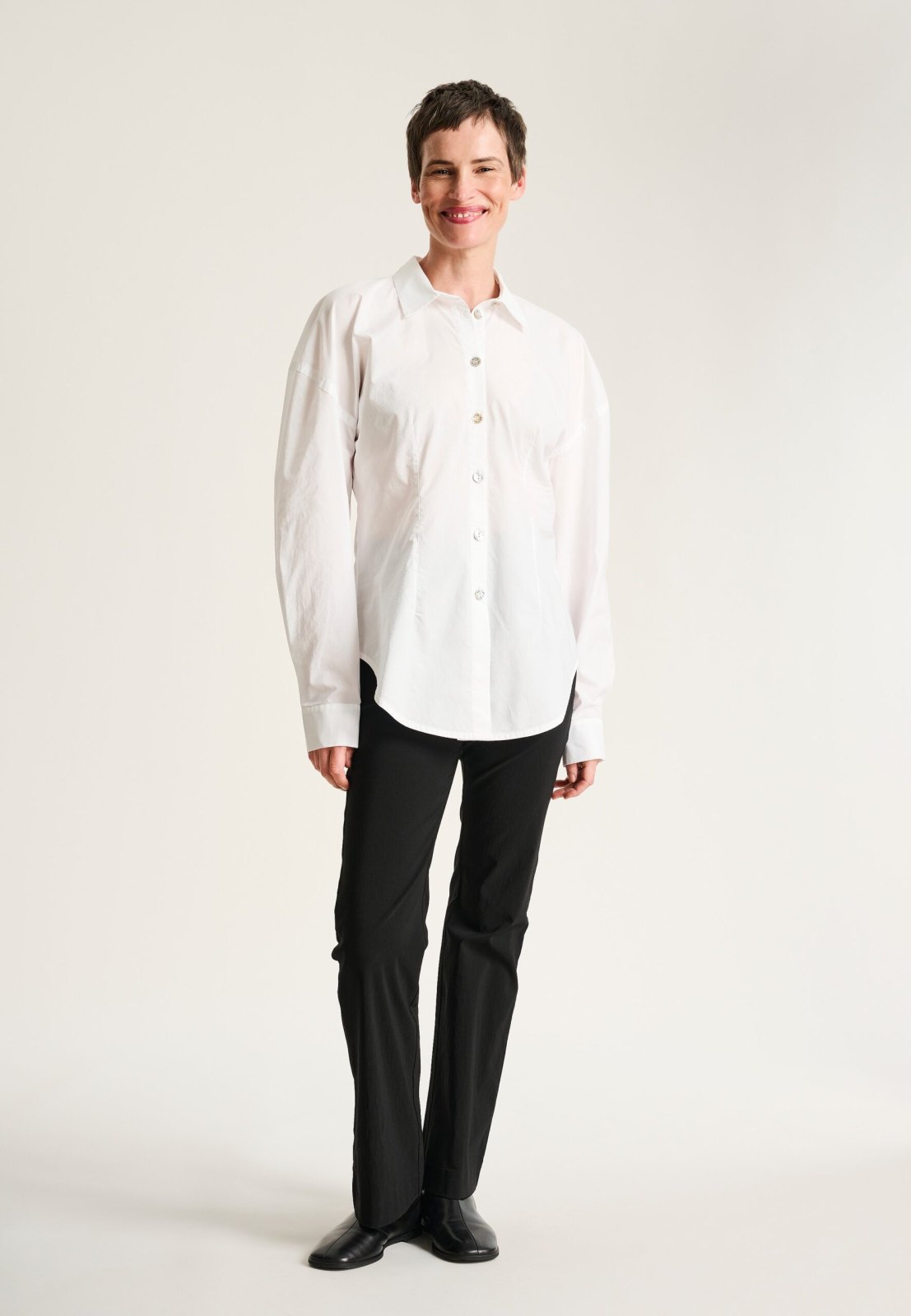 Core Cotton Sculptural Shirt White 15304