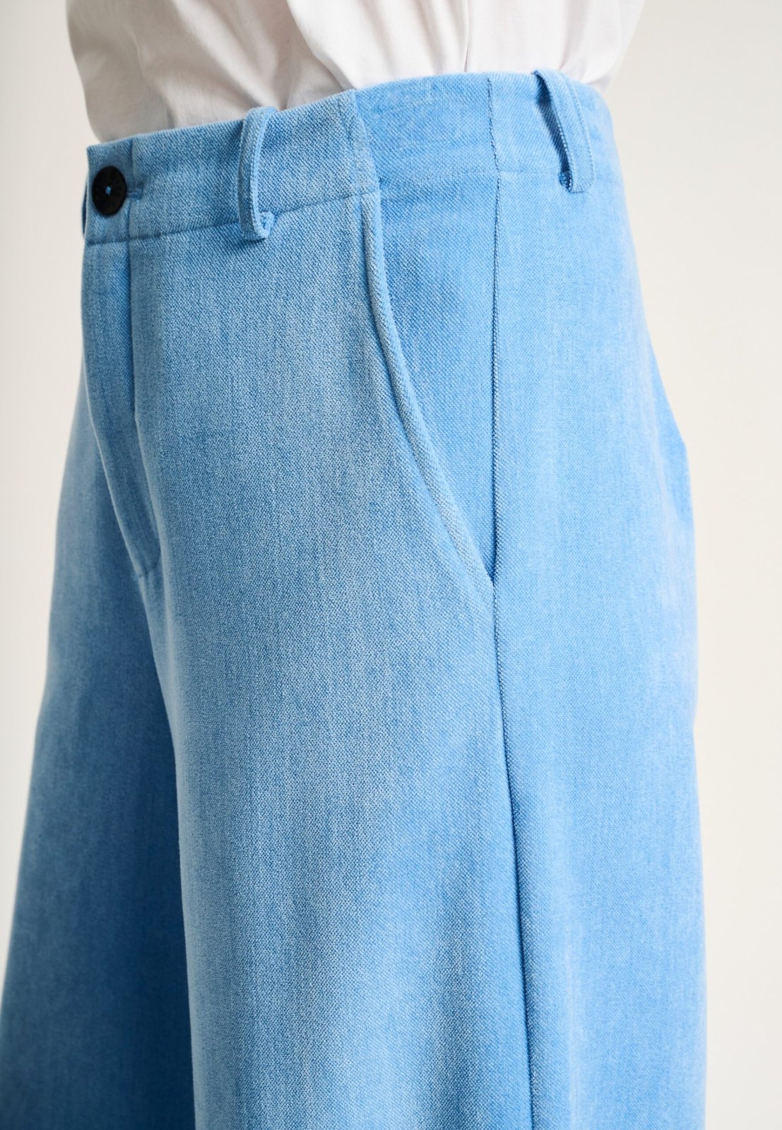 Shinji Long Straight Trousers Lake Blue 15389