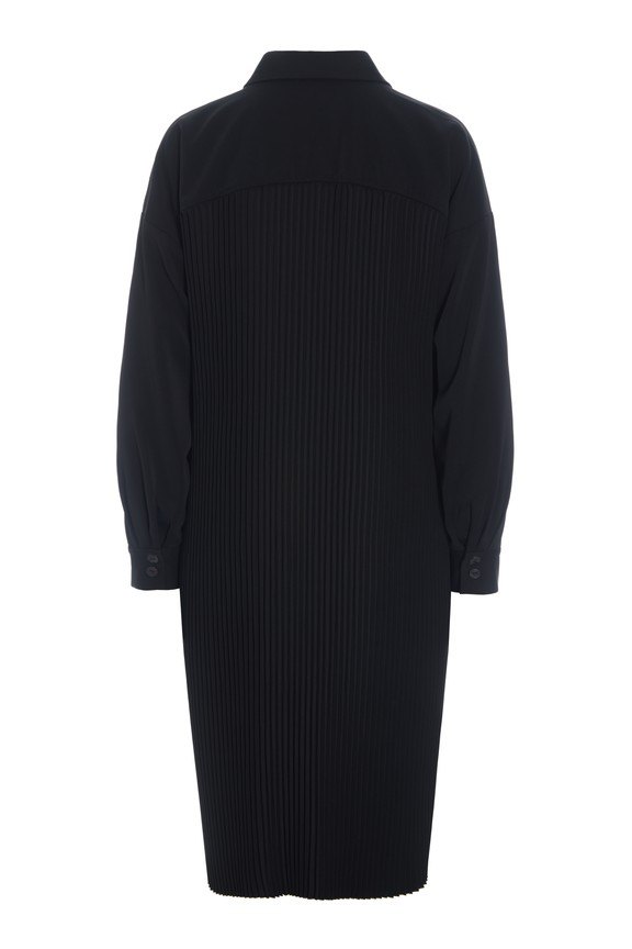 Yume Shirt Dress With Plissé Detail Black 15393