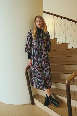 Shinobe Dress with Zip Seaside Check 15407