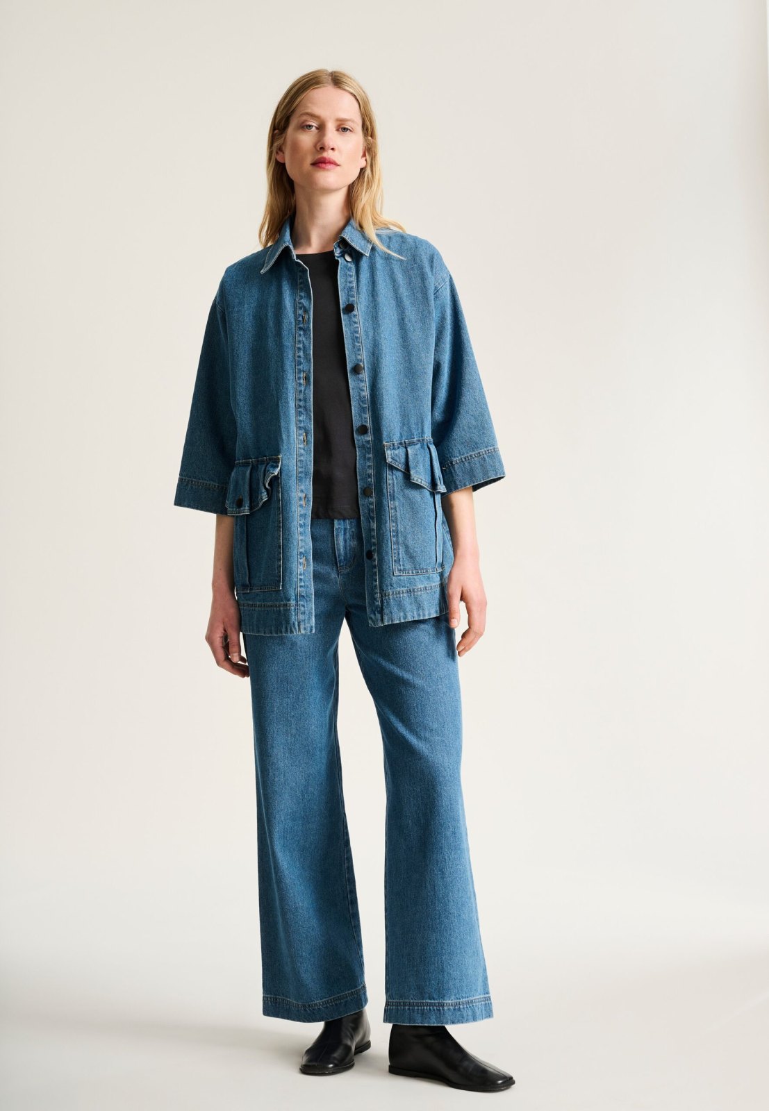 Hayato Long Jacket Blue Denim 15277