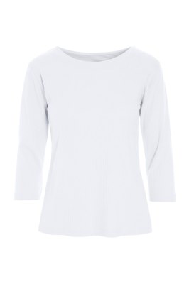 Naibu Rib 3/4 Sleeve Blouse White 15070
