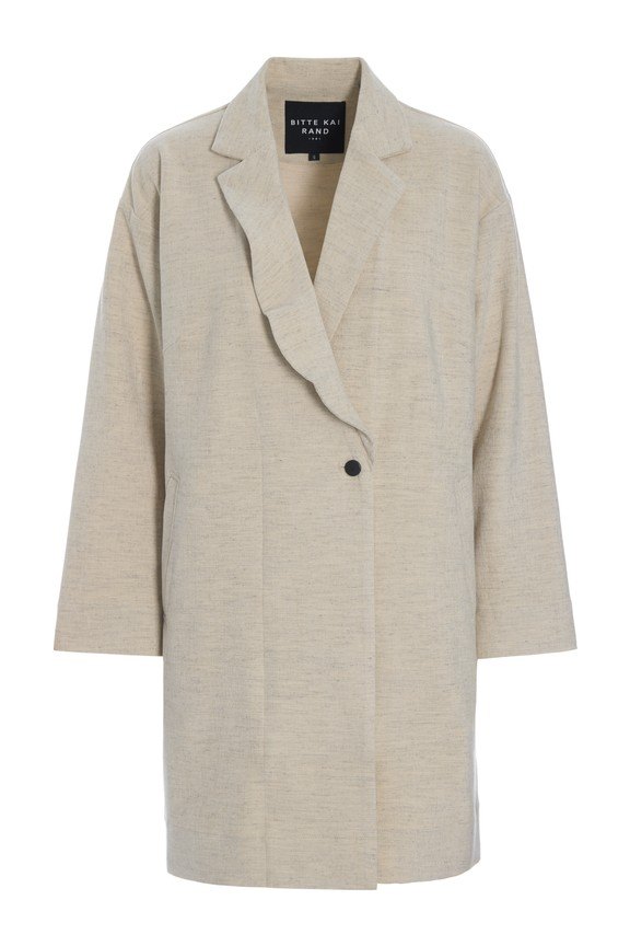 Shinji Lapel Jacket Ivory Melange 15387