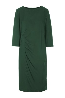 Kumamoto Pleated Dress Deep Grass Green 15098