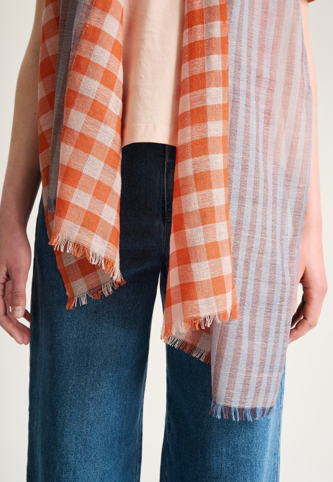 Checks'N' Stripes Scarf Dusty Rose Checks'N' Stripes 15472