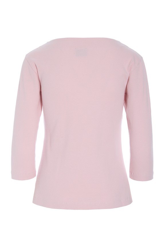 Naibu Rib 3/4 Sleeve Blouse Chalk Pink 15070