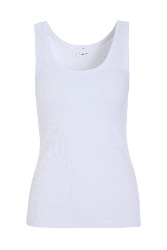 Naibu Ribbed Tank Top White 15244