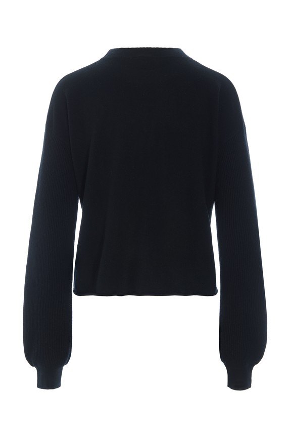 Kumo Cashmere Long-Sleeved Blouse Black 15347