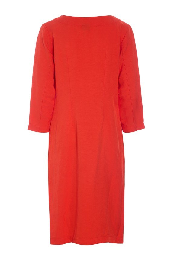 Kumamoto Pleated Dress Fiery Red 15098