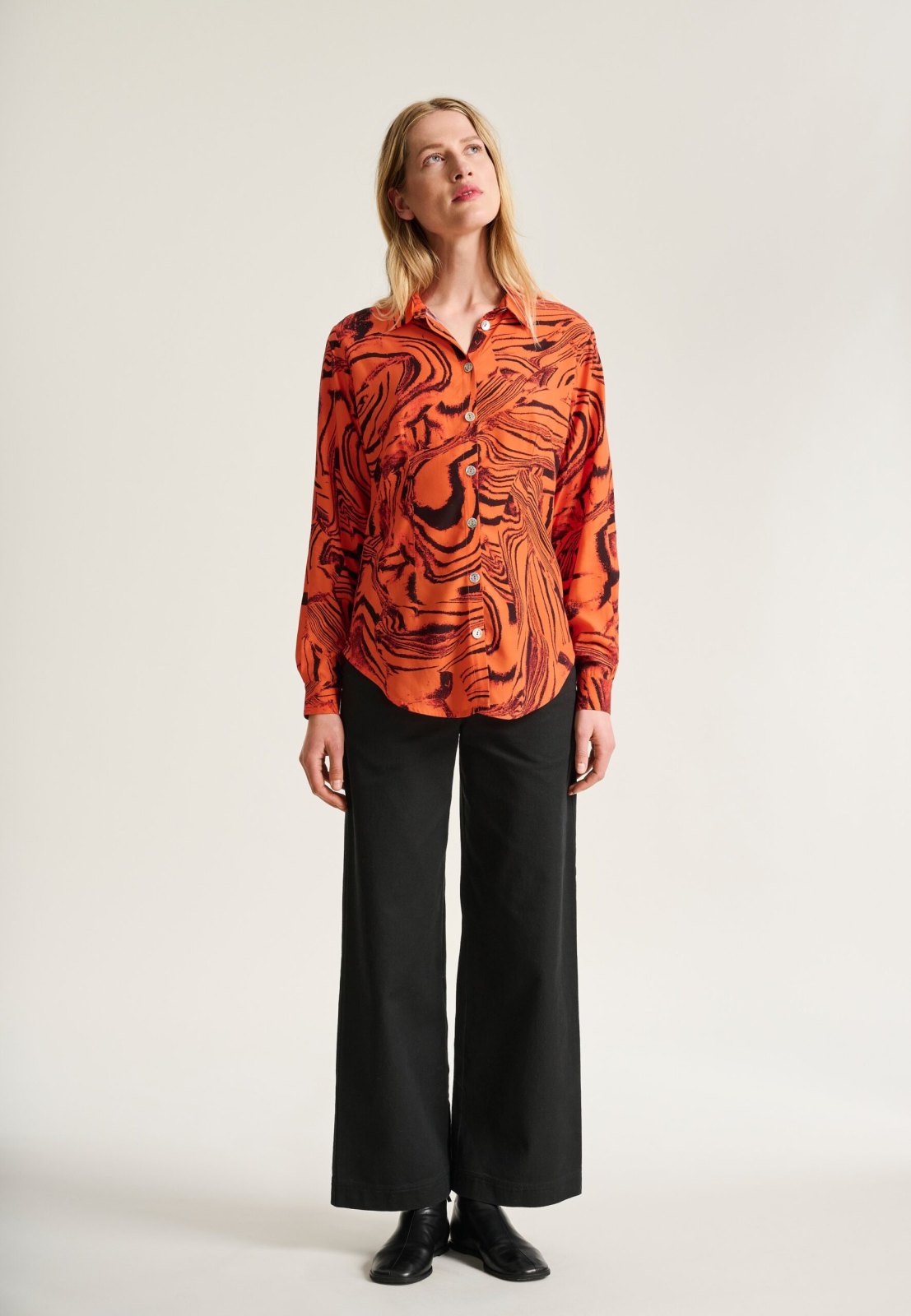 Iki Fsc shirt with collar Orange Oysters 15295