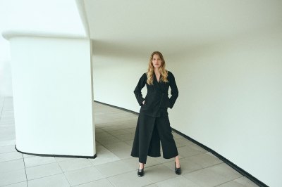 Sayaka Trousers with Skirt Black 15267