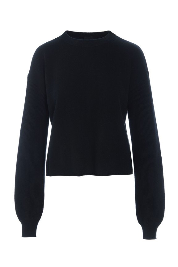 Kumo Cashmere Long-Sleeved Blouse Black 15347