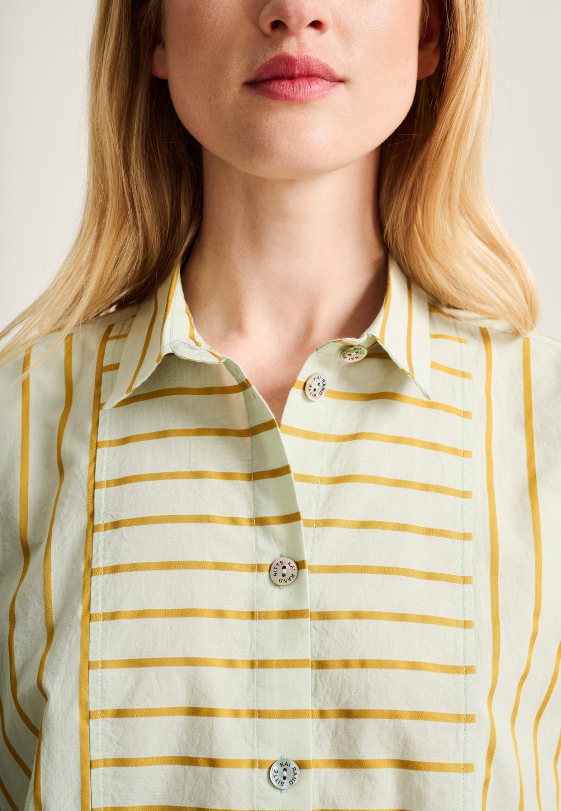 Golden Stripes Shirt With Pleats Aqua Golden Stripes 15311