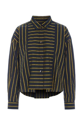 Golden Stripes Shirt With Pleats Black Golden Stripes 15311