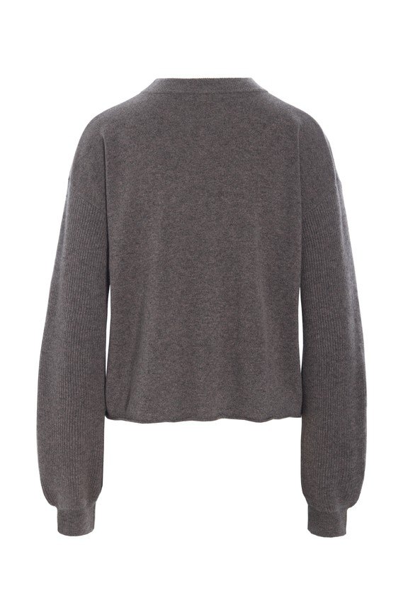 Kumo Cashmere Long-Sleeved Blouse Shark Melange 15347