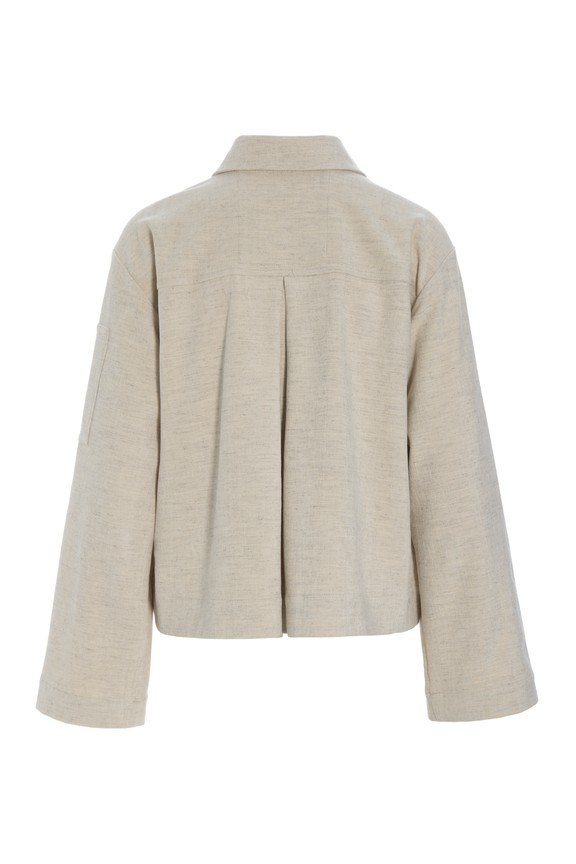Shinji Jacket With Pockets Ivory Melange 15388