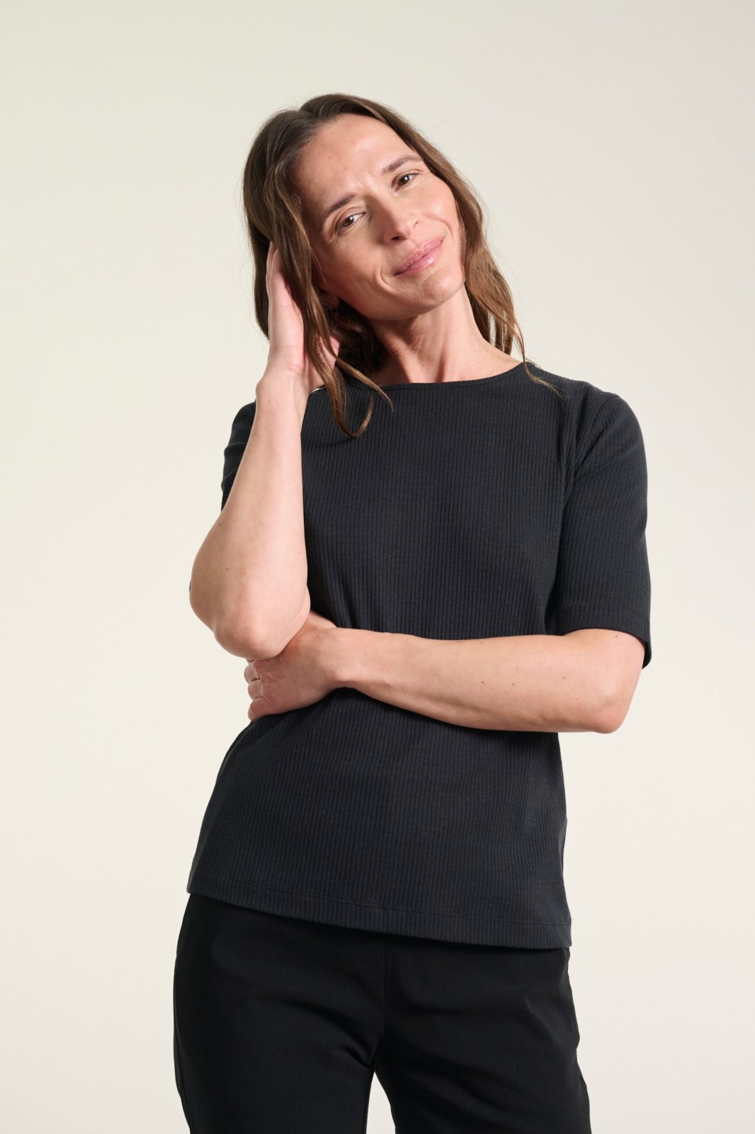 Naibu Rib Blouse Black 15072
