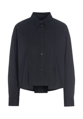 Core Cotton Shirt With Pleats Black 15307