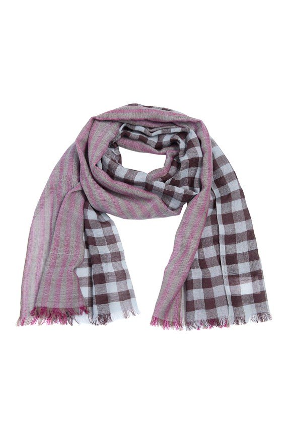 Checks'N' Stripes Scarf Aqua Checks'N' Stripes 15472