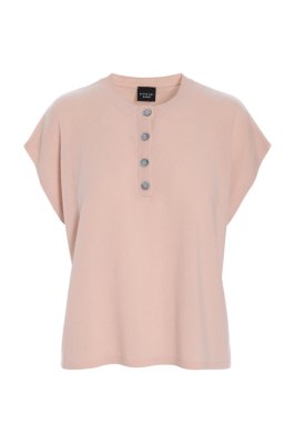 Kumo Cashmere Blouse With Buttons Dusty Rose 15344