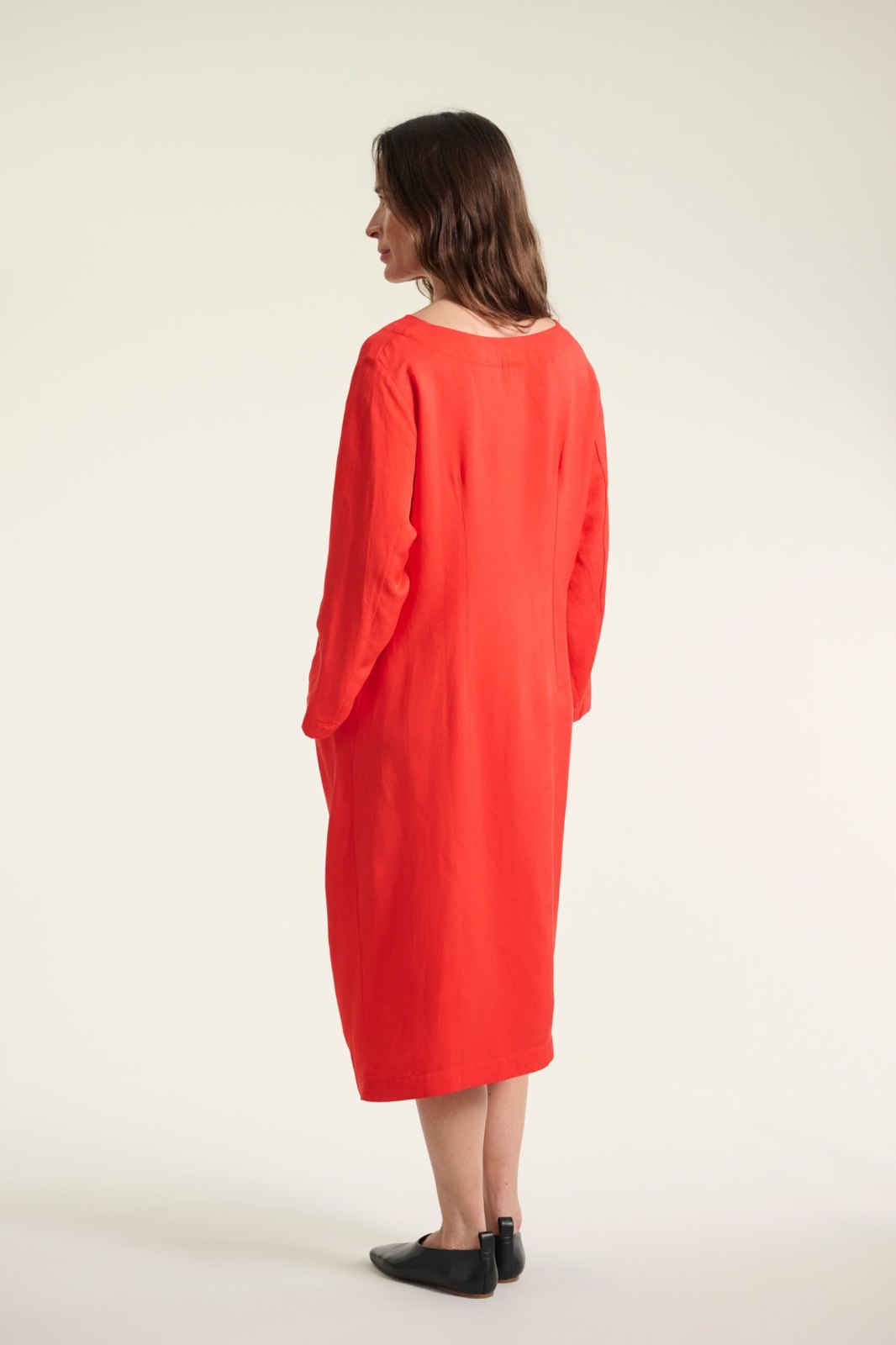 Kumamoto Pleated Dress Fiery Red 15098