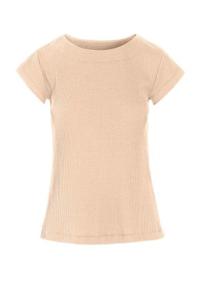 Globe Rib T-Shirt Nude