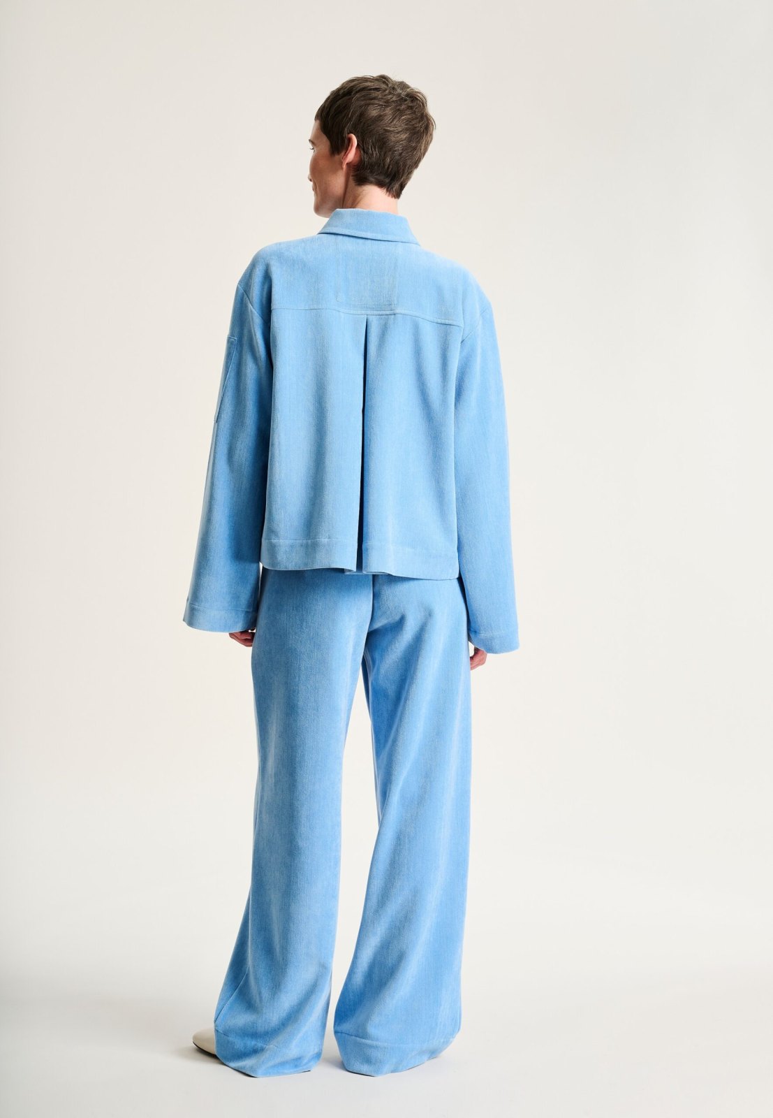 Shinji Long Straight Trousers Lake Blue 15389