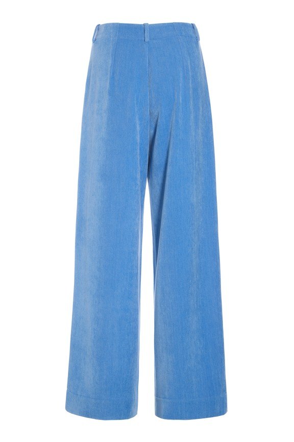 Shinji Long Straight Trousers Lake Blue 15389