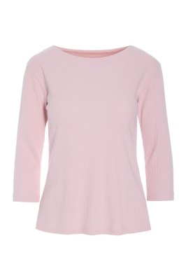 Naibu Rib 3/4 Sleeve Blouse Chalk Pink 15070