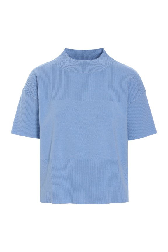 Akiko Short-Sleeved Blouse Lake Blue 15349
