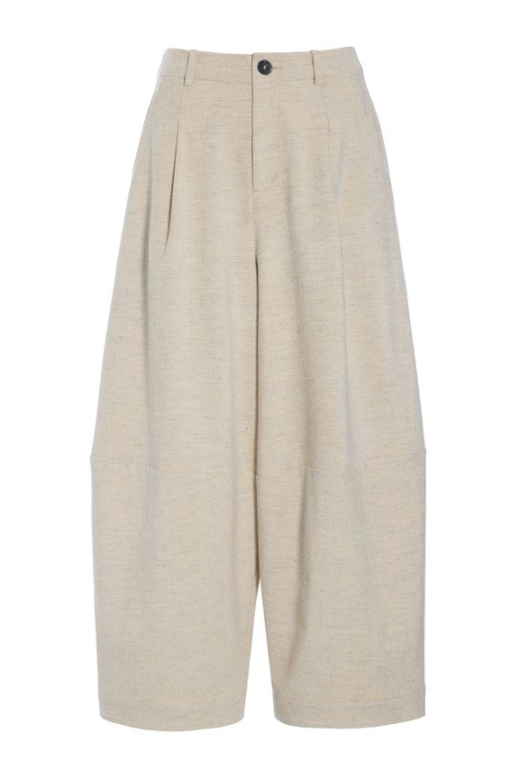 Shinji Wide Trousers Ivory Melange 15390