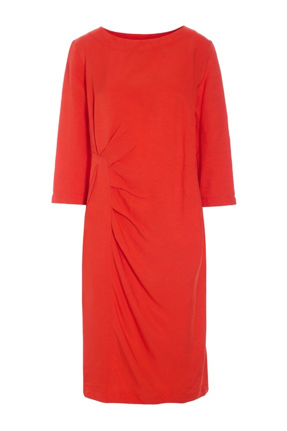 Kumamoto Pleated Dress Fiery Red 15098