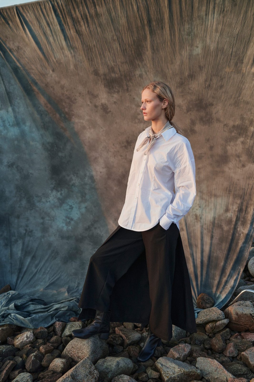 Core Cotton Sculptural Shirt White 15304